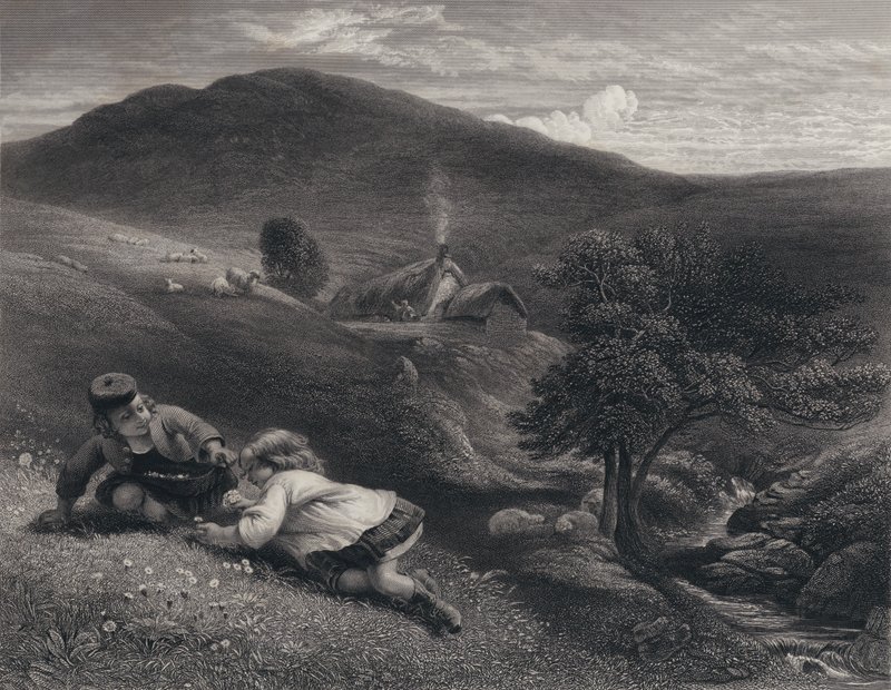 Illustration för Auld Lang Syne av Robert Burns av George Harvey