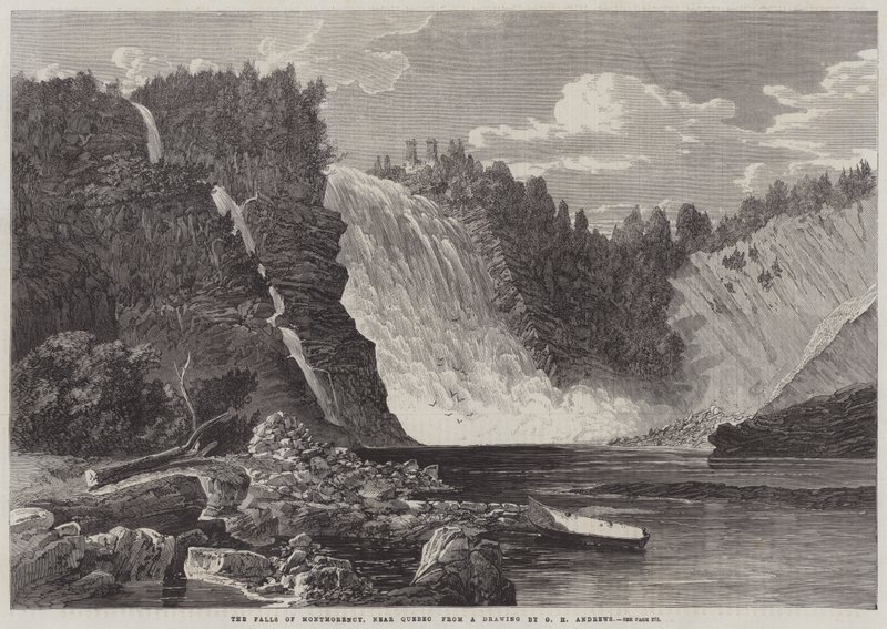 Vattenfallen i Montmorency, nära Quebec av George Henry Andrews