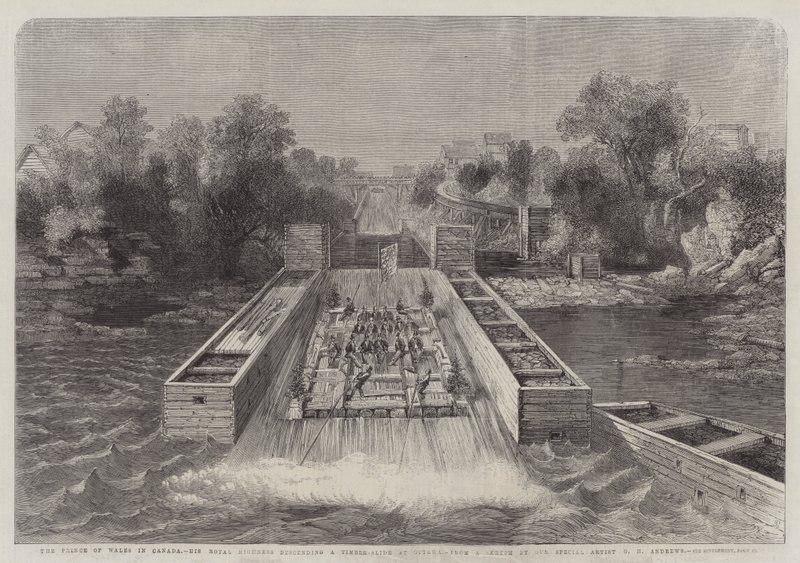 Prinsen av Wales i Kanada, Hans kungliga höghet åker ner för en timer-slide i Ottawa av George Henry Andrews