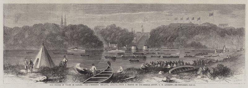 Prinsen av Wales i Kanada, Lumberers Regatta, Ottawa av George Henry Andrews