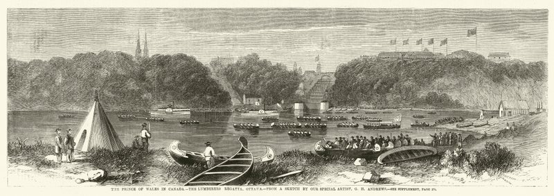 Prinsen av Wales i Kanada, Lumberers Regatta, Ottawa av George Henry Andrews
