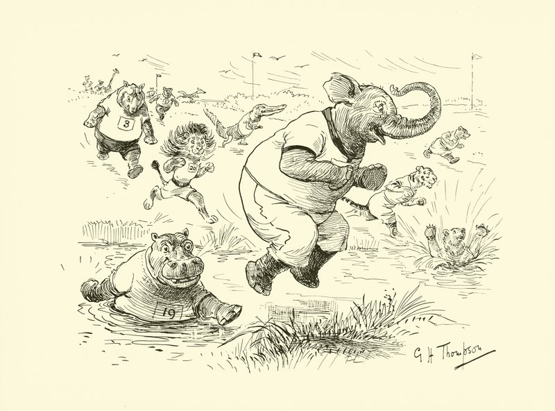 Djur vid de olympiska spelen (litografi) av George Henry Thompson