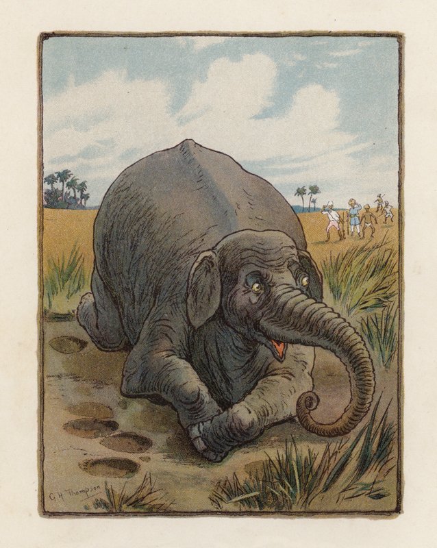 Elefanten (färglitografi) av George Henry Thompson