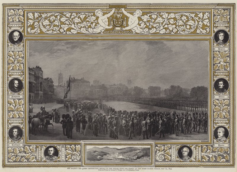 Hennes Majestät Drottningen delar ut medaljer till hjältarna från Krim på Horse Guards Parade, 21 maj 1855 av George Housman Thomas