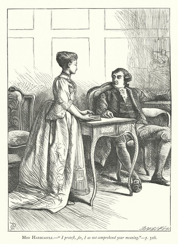Illustration för She Stoops To Conquer (gravyr) av George John Pinwell