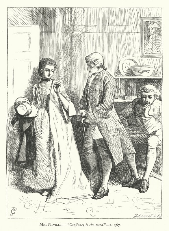 Illustration för She Stoops To Conquer (gravyr) av George John Pinwell