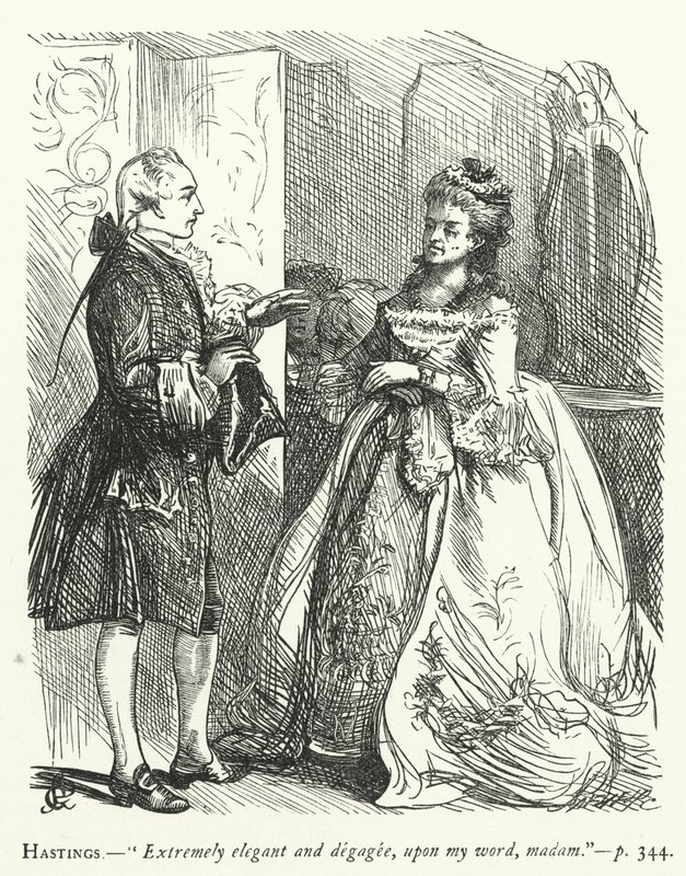 Illustration för She Stoops To Conquer (gravyr) av George John Pinwell