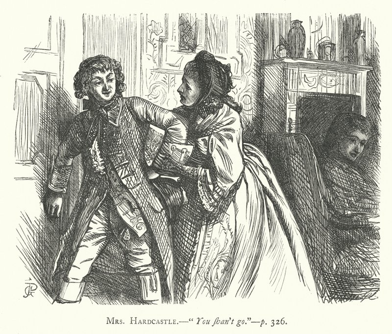 Illustration för She Stoops To Conquer (gravyr) av George John Pinwell