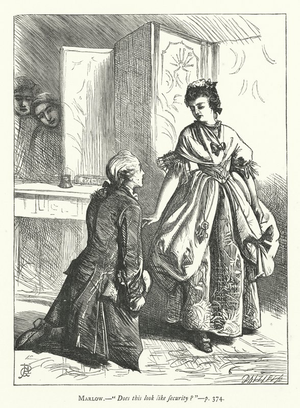 Illustration för She Stoops To Conquer (gravyr) av George John Pinwell