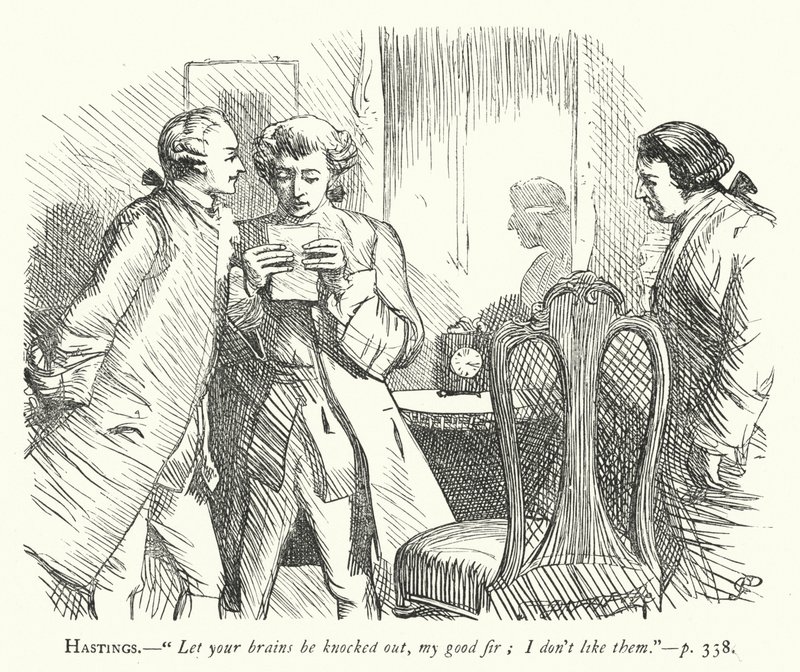 Illustration för She Stoops To Conquer (gravyr) av George John Pinwell