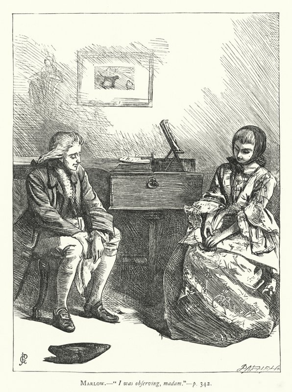 Illustration för She Stoops To Conquer (gravyr) av George John Pinwell