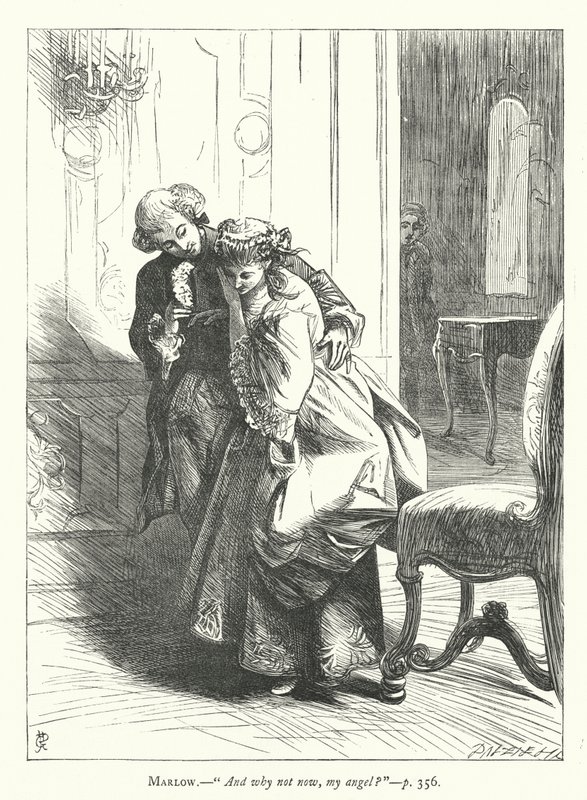 Illustration för She Stoops To Conquer (gravyr) av George John Pinwell