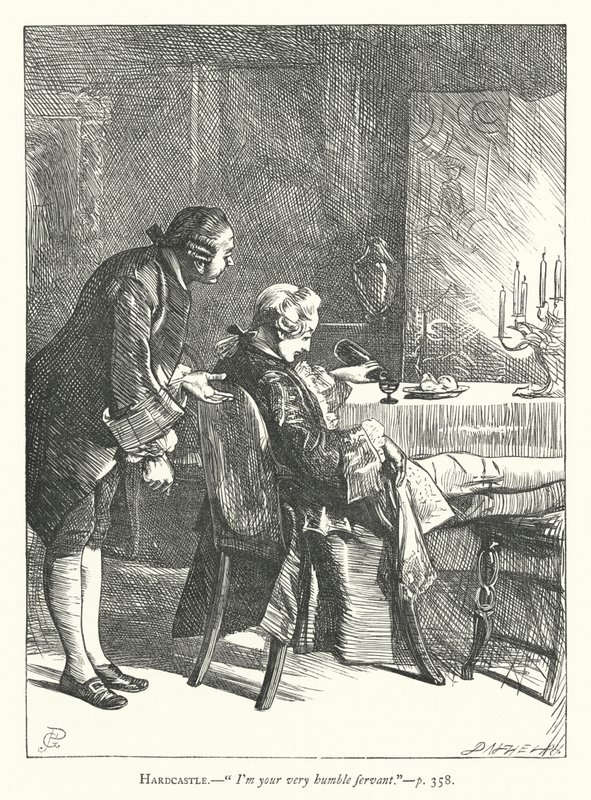 Illustration för She Stoops To Conquer (gravyr) av George John Pinwell