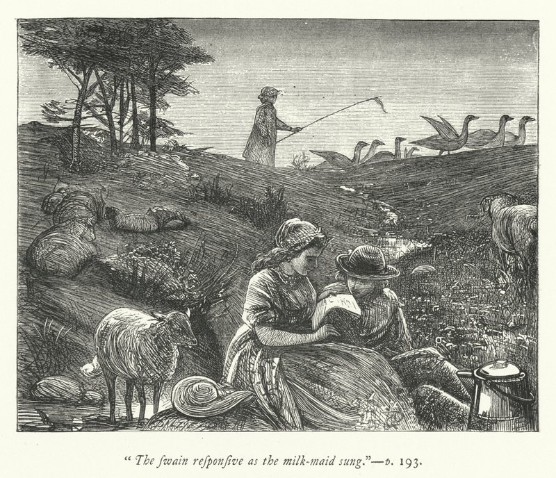 Illustration för Den öde byn (gravyr) av George John Pinwell