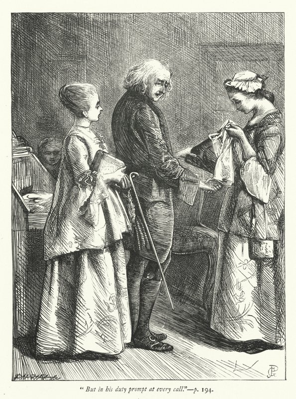 Illustration för Den öde byn (gravyr) av George John Pinwell