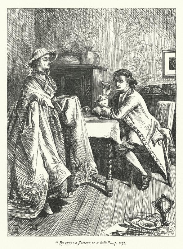 Illustration för The Double Transformation (gravyr) av George John Pinwell