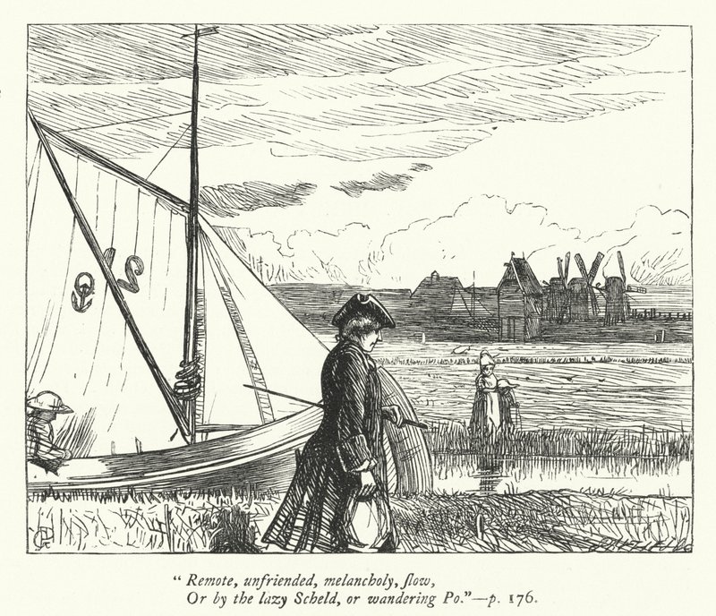 Illustration för Resenären (gravyr) av George John Pinwell