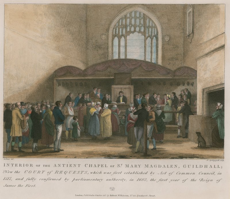 Interiör av det antika kapellet St Mary Magdalene, Guildhall av George Jones