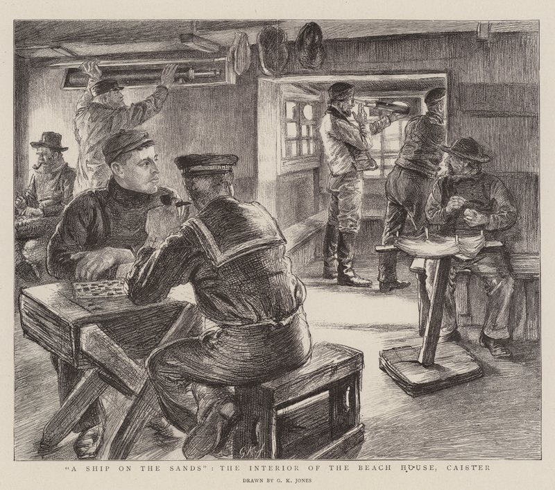 A Ship on the Sands, inredningen av Beach House, Caister av George Kingston Jones