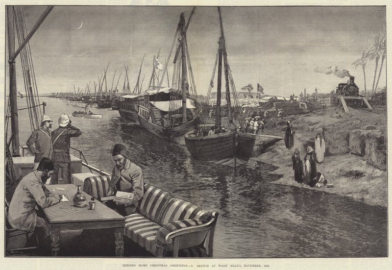Skickar hem julhälsningar, en skiss på Wady Halfa, november 1884 av George L. Seymour