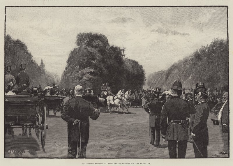 Londonsäsongen, i Hyde Park, väntar på Shahzada av George L. Seymour