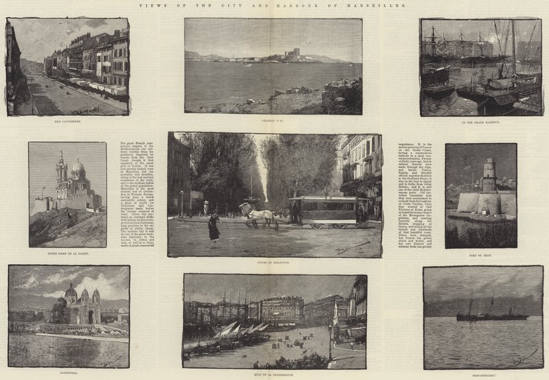 Utsikt över staden och hamnen i Marseille av George L. Seymour