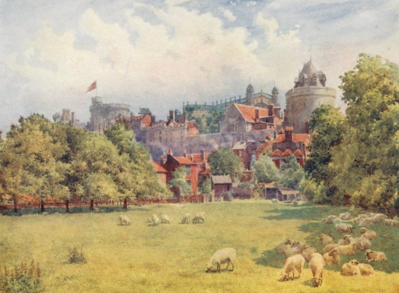 Slottet från fälten (färglitografi) av George Moore Henton