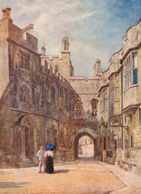 Den normandiska porten (färglitografi) av George Moore Henton