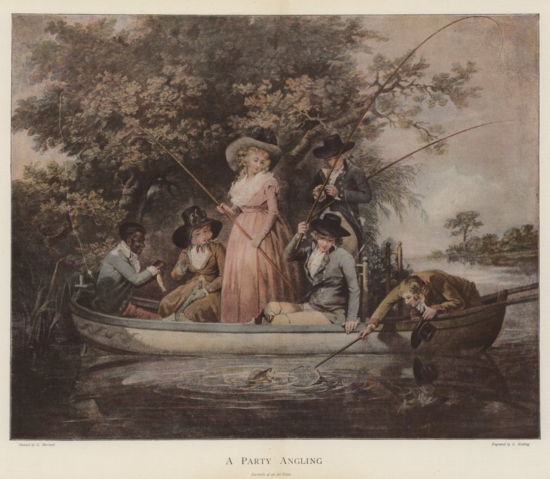 Ett festfiske (chromolitho) av George Morland