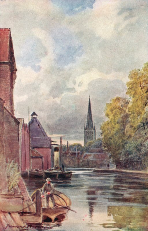 Katedralen från King Street Ferry (färg litho) av George Parsons Norman