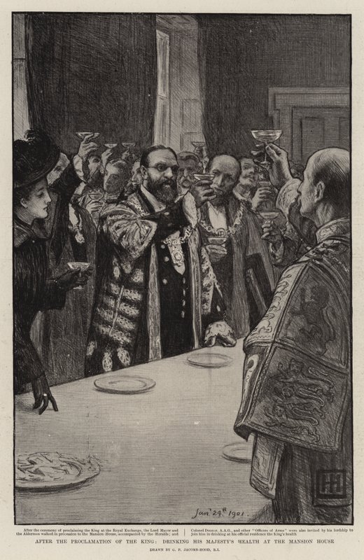 Efter kungens kungörelse, dricka Hans Majestäts hälsa på herrgården av George Percy Jacomb Hood