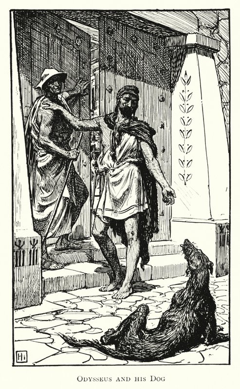 Odyssey: Odysseus and his Dog (gravyr) av George Percy Jacomb Hood