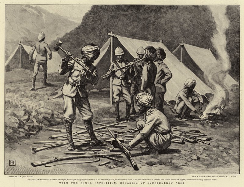 Med Buner-expeditionen, sönderdelade överlämnade vapen av George Percy Jacomb Hood