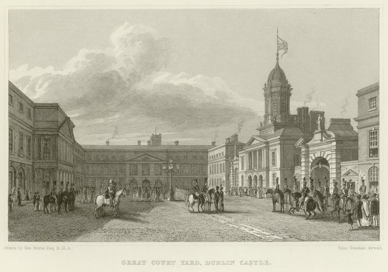 Great Court Yard vid Dublin Castle av George Petrie