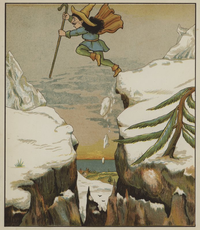 Illustration till rumpelstiltskinn av bröderna Grimm av George R. Halkett