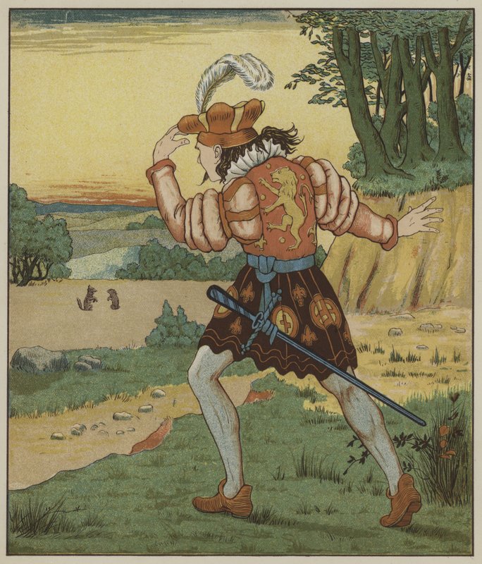 Illustration till rumpelstiltskinn av bröderna Grimm av George R. Halkett
