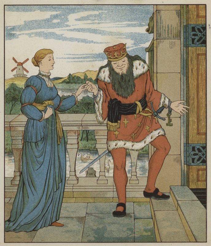 Illustration till rumpelstiltskinn av bröderna Grimm av George R. Halkett