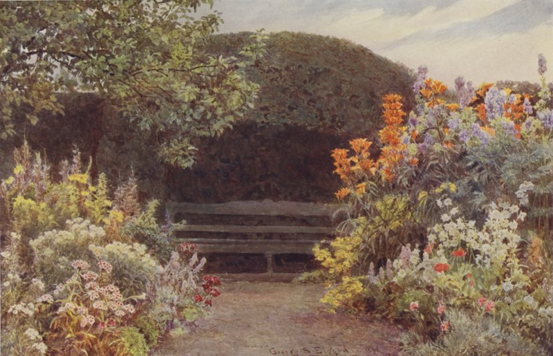Ramscliffe, Orange Lilies och Monkshood av George Samuel Elgood
