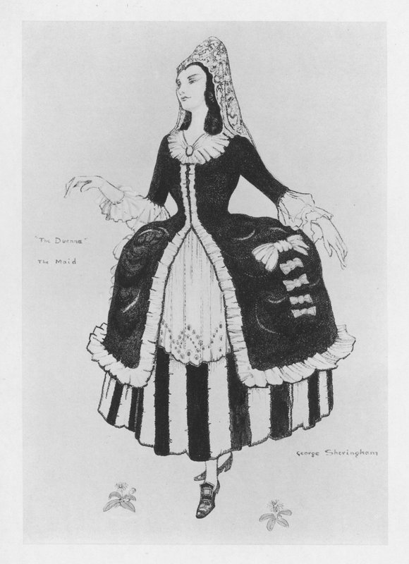 Illustration till The Duenna av Sheridan (färg litho) av George Sheringham