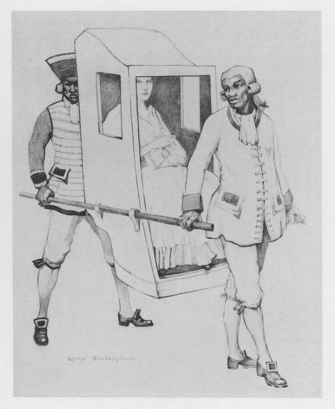 Illustration till The Duenna av Sheridan (färg litho) av George Sheringham