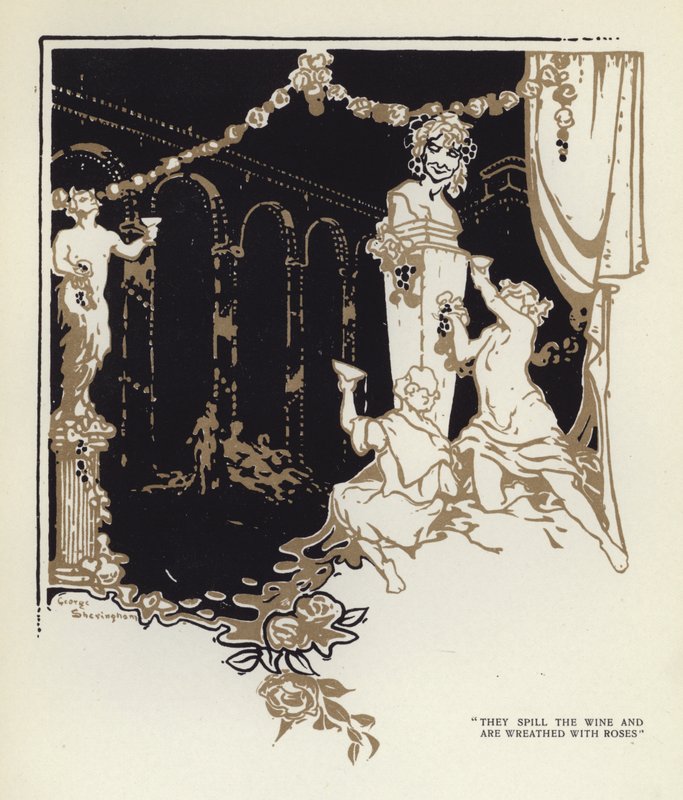 Illustration för The Happy Hypocrite av Max Beerbohm (färg litho) av George Sheringham