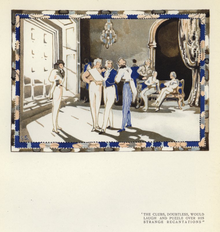 Illustration för The Happy Hypocrite av Max Beerbohm (färg litho) av George Sheringham