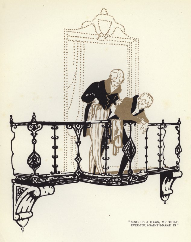 Illustration för The Happy Hypocrite av Max Beerbohm (färg litho) av George Sheringham