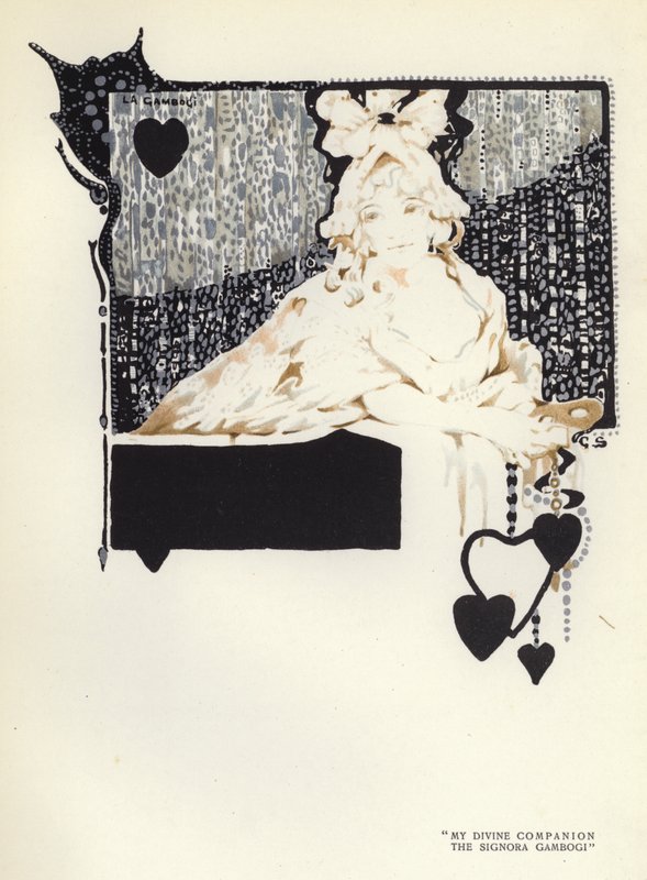 Illustration för The Happy Hypocrite av Max Beerbohm (färg litho) av George Sheringham