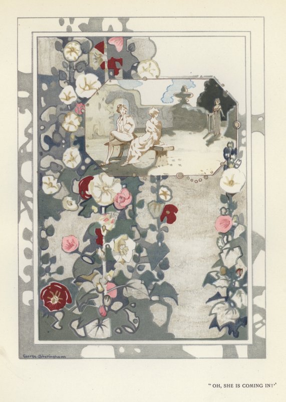 Illustration för The Happy Hypocrite av Max Beerbohm (färg litho) av George Sheringham