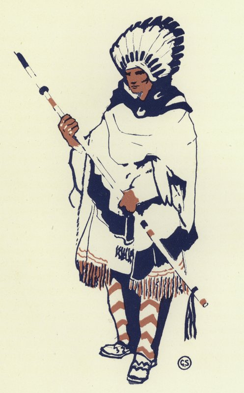 I stammen fanns en mycket stilig ung man (färg litho) av George Sheringham