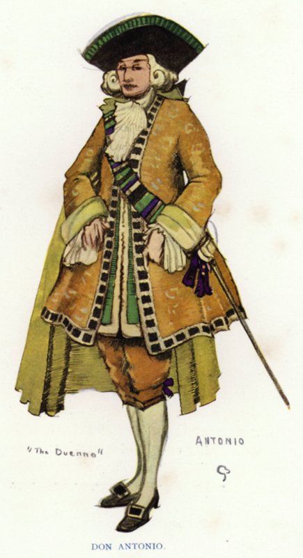 The Duenna av Sheridan: Don Antonio (färg litho) av George Sheringham