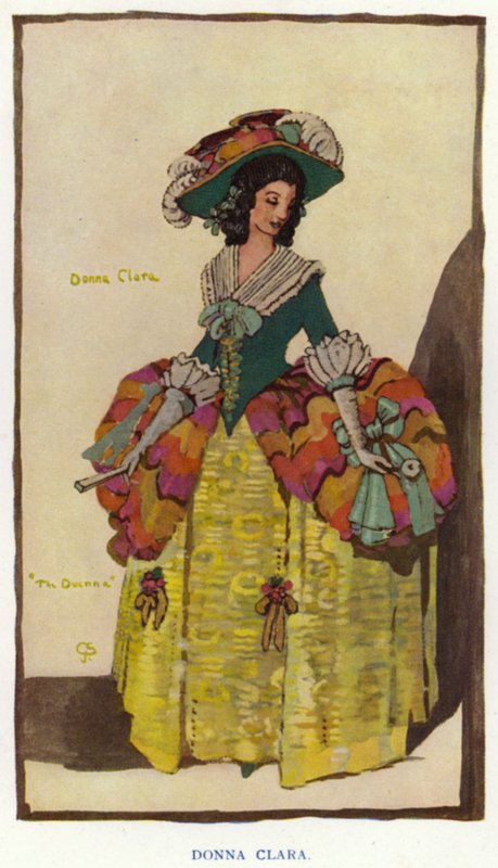 The Duenna av Sheridan: Donna Clara (färg litho) av George Sheringham
