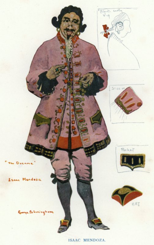 The Duenna av Sheridan: Isaac Mendoza (färg litho) av George Sheringham
