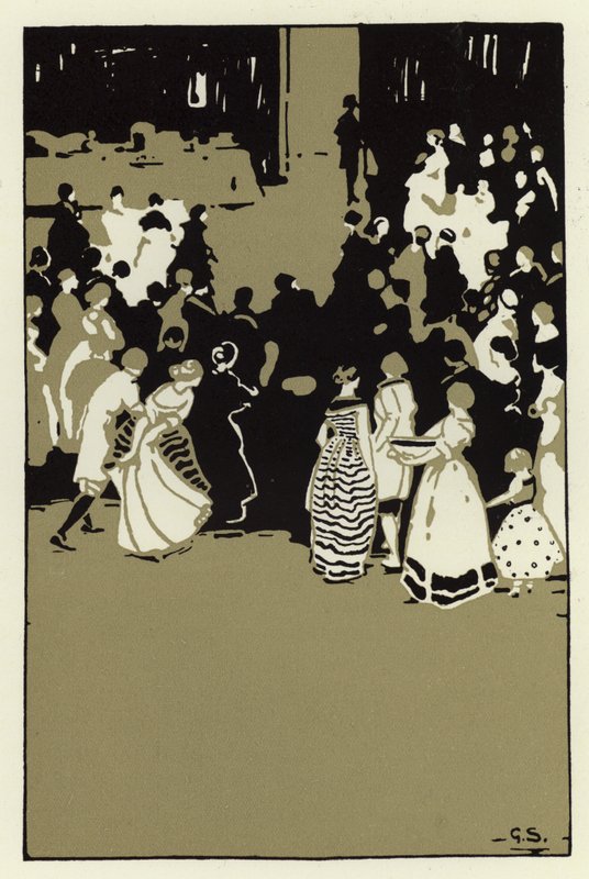 Natten var alltid en av stor glädje och fest (färg litho) av George Sheringham